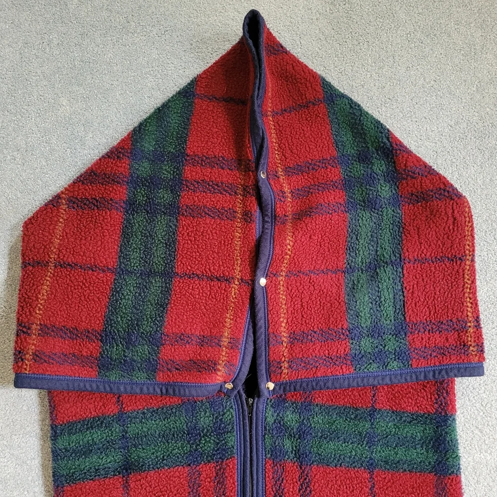 Biederlack Cuddle Wrap Throw Blanket Plaid Snap Zip Up Wearable Snuggie 50x60